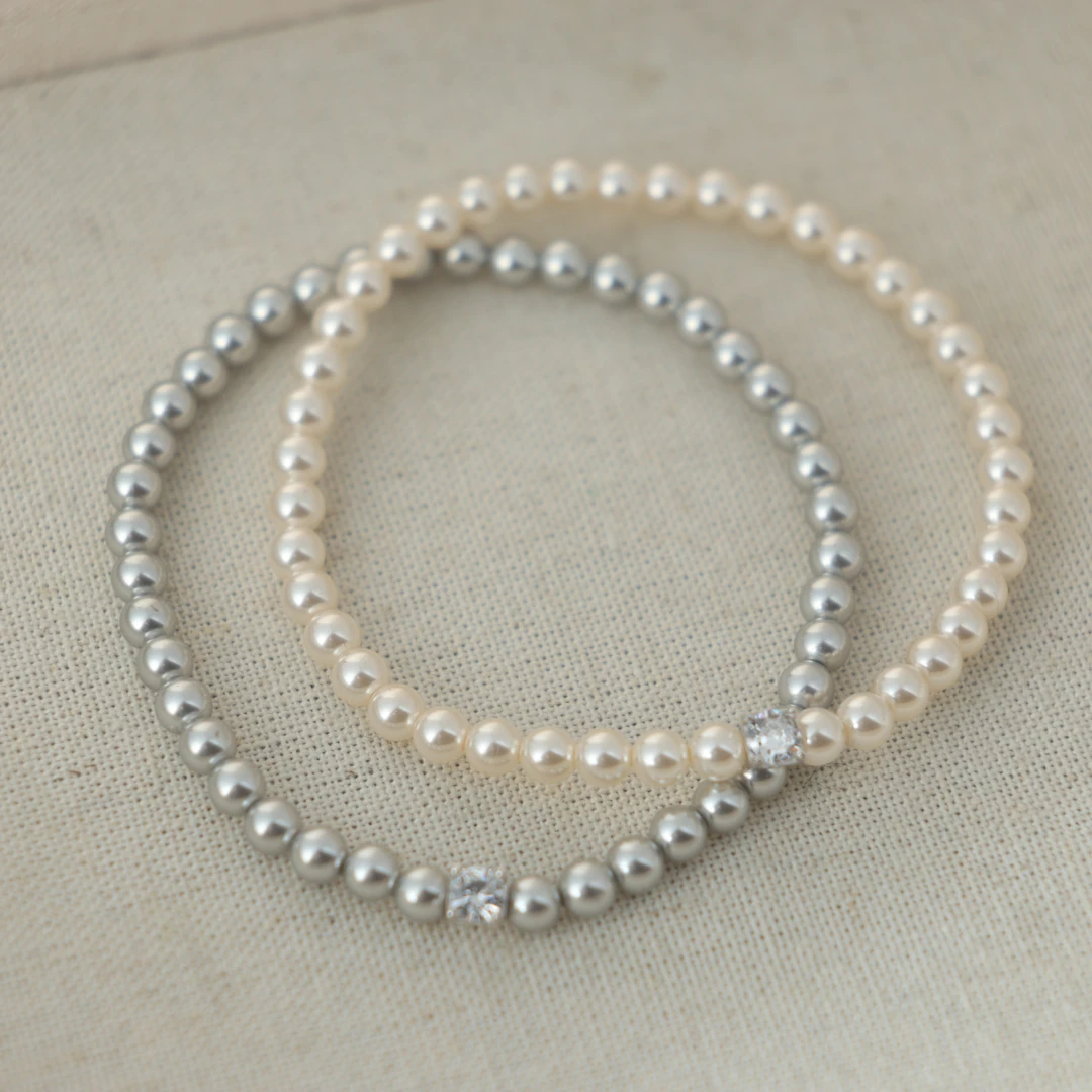 YOYR 925银仿珍珠手链 【夏夏专属】方钻手链气质白色时尚百搭简约