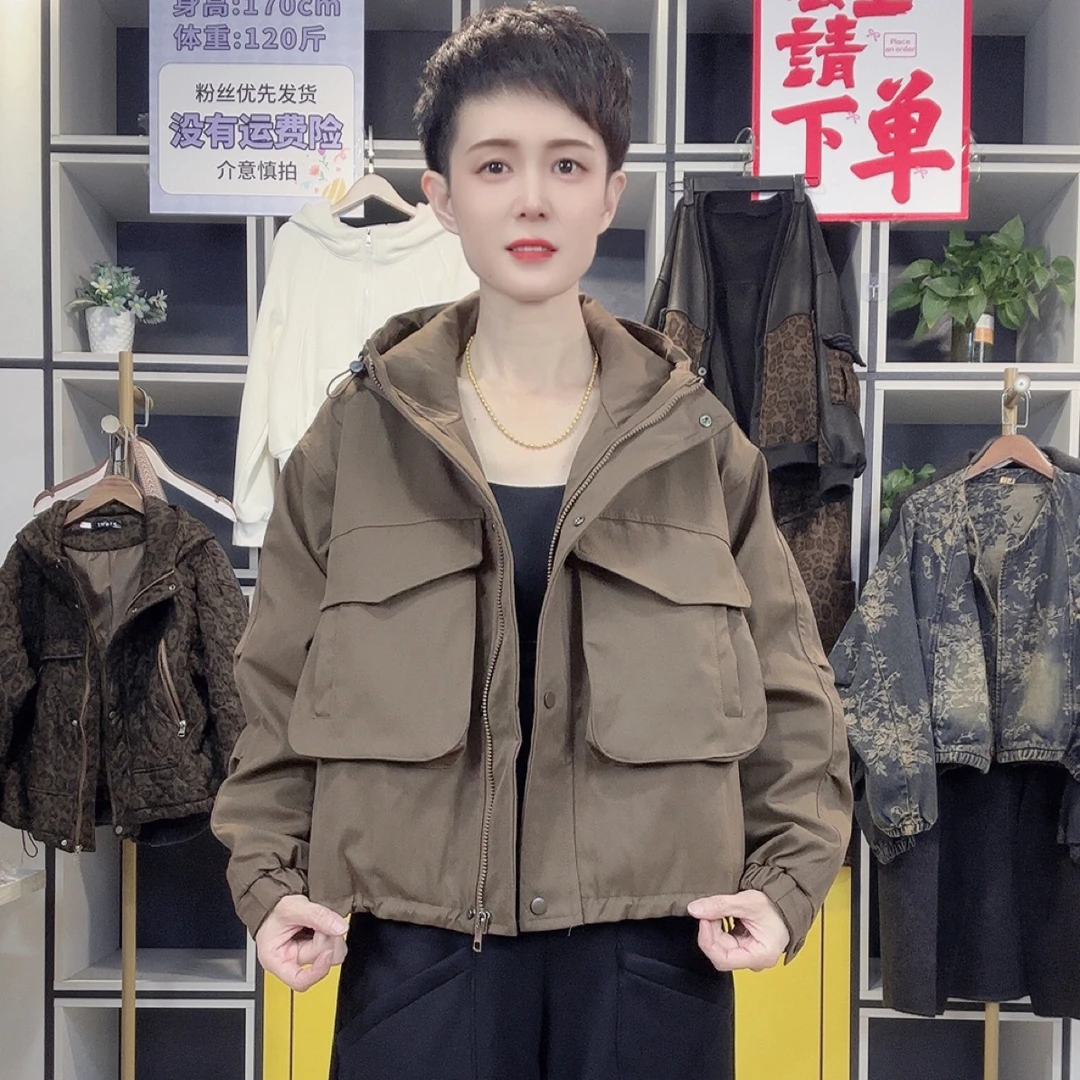 艾2559-锦棉连帽派克大兜棉服