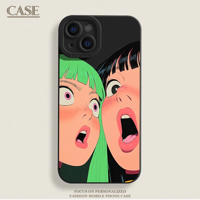 惊呆少女适用iPhone16ProMax手机壳15苹果14软13瞳影12磨砂11xsxr