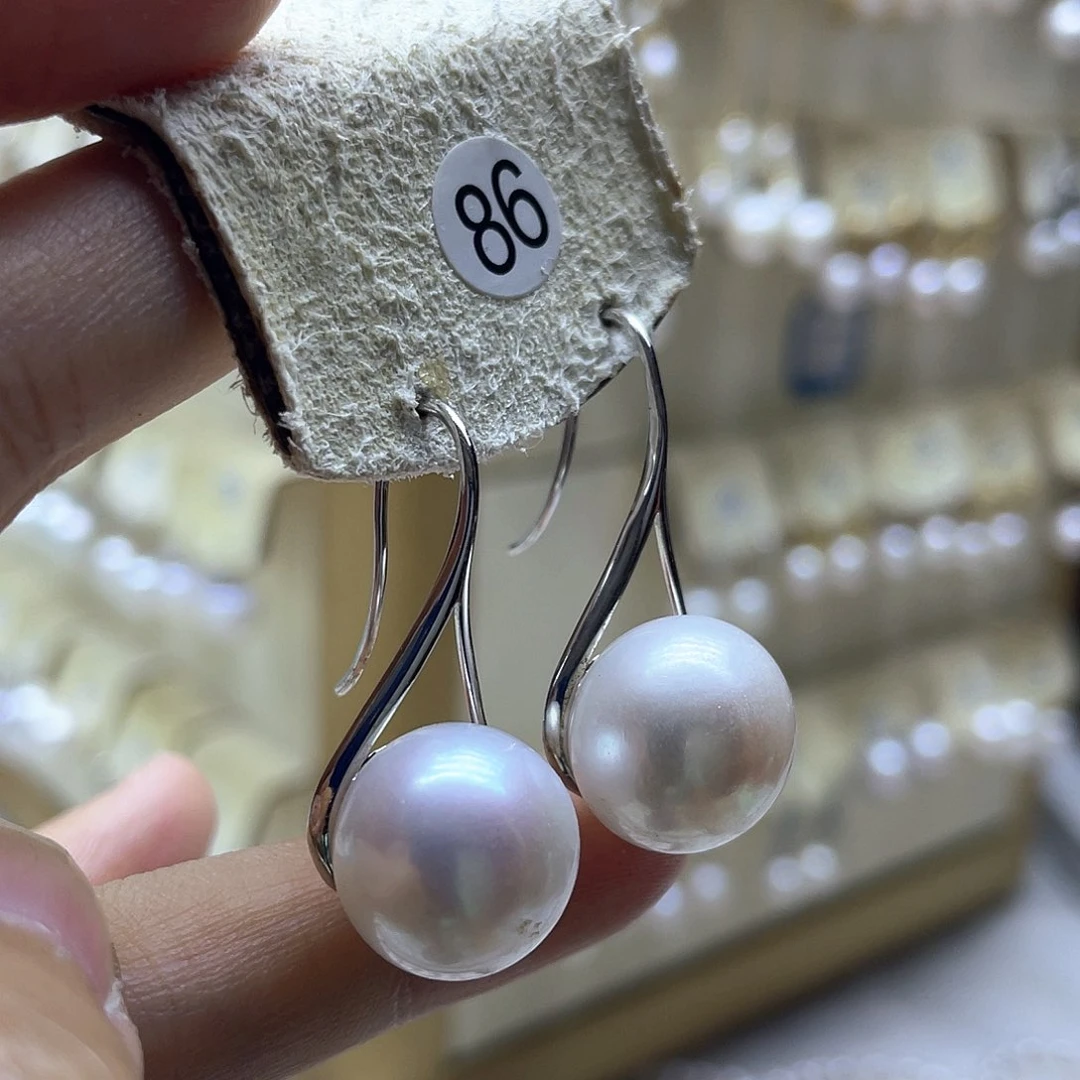 银S925镶嵌淡水珍珠耳饰