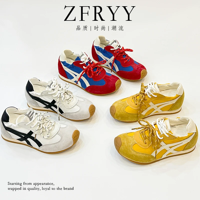 夏季新款休闲时尚拼色软底潮流德迅鞋女百搭复古阿甘鞋5119