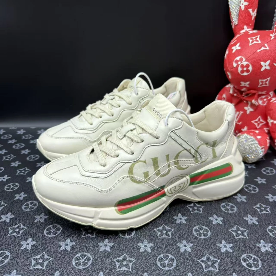 95新 GUCCI/古驰 男士时尚腰带厚底老爹鞋38欧码 kke244
