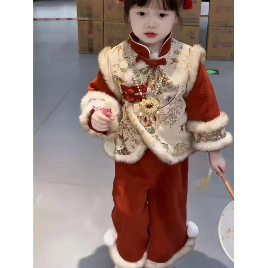 YeeHoO英氏【断码】定制配件年新款拜年服加厚新年服中国风唐装汉服