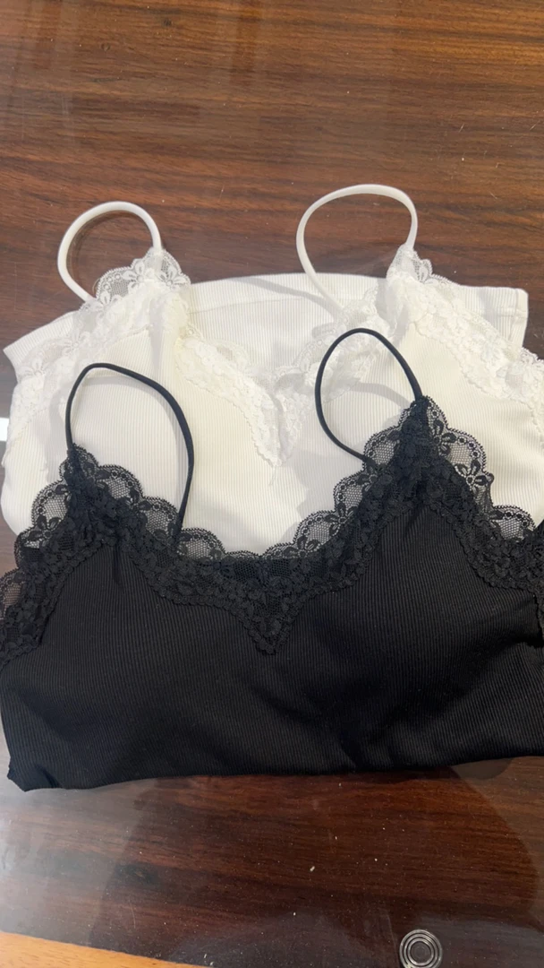 吊带蕾丝黑白两色美背