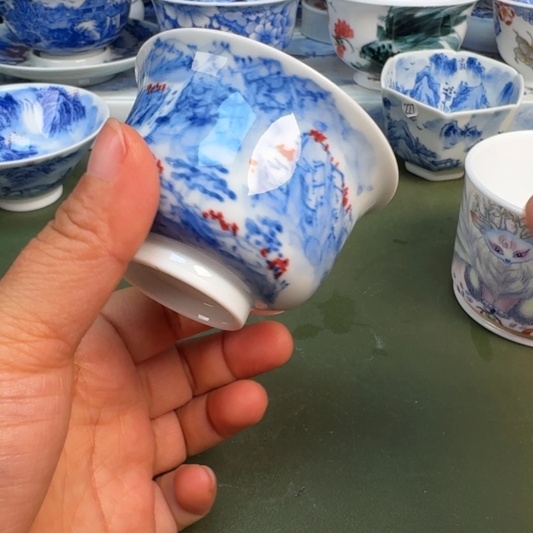 瓷景德镇纯手绘茶具圆圆212