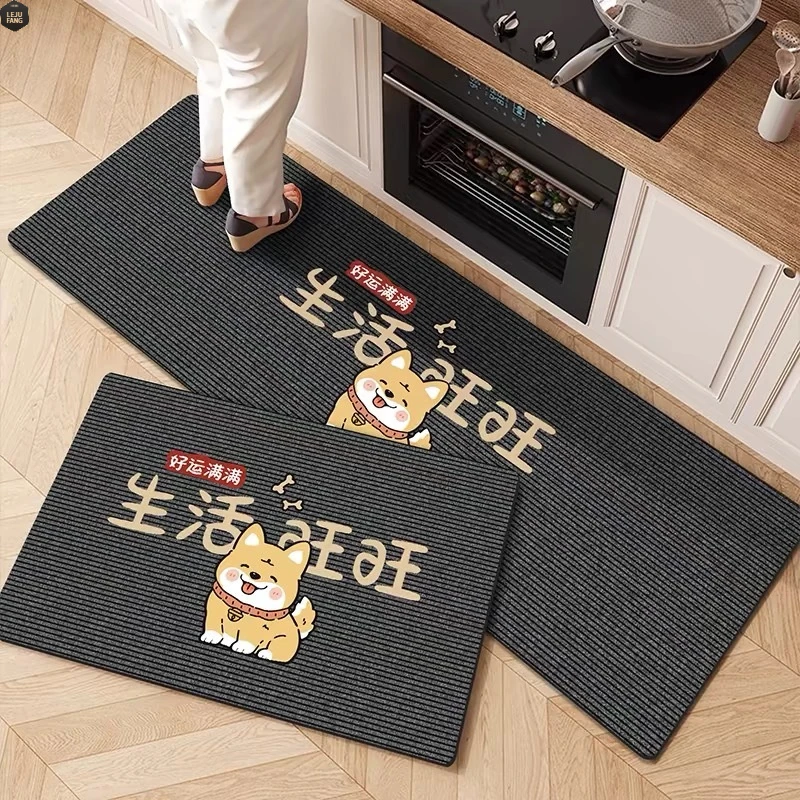 新款水晶绒厨房地垫吸水速干简约脚垫吸油加厚耐脏耐磨免洗加厚垫