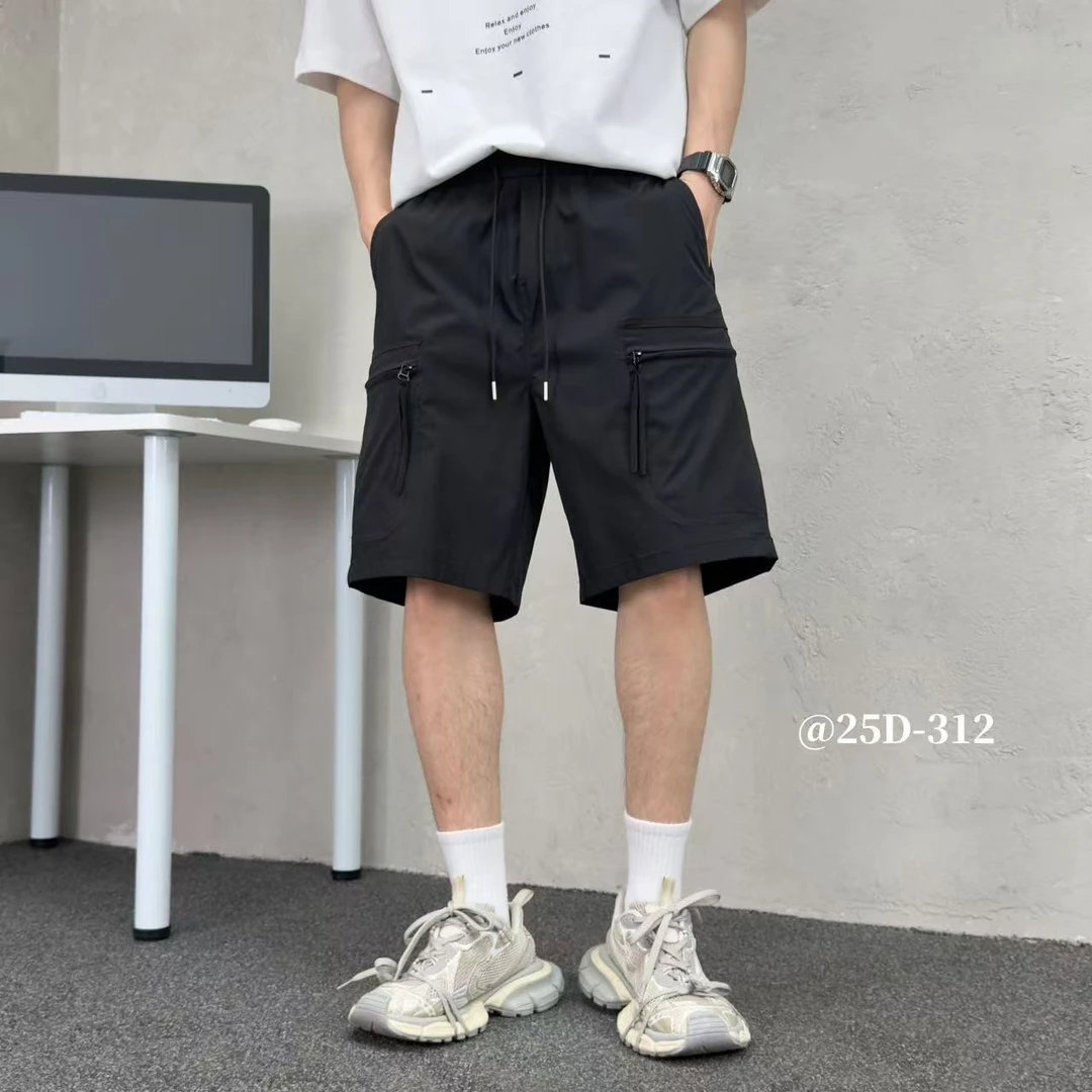 312速干夏季短裤美式黑色男士中裤时尚潮流直筒多口袋