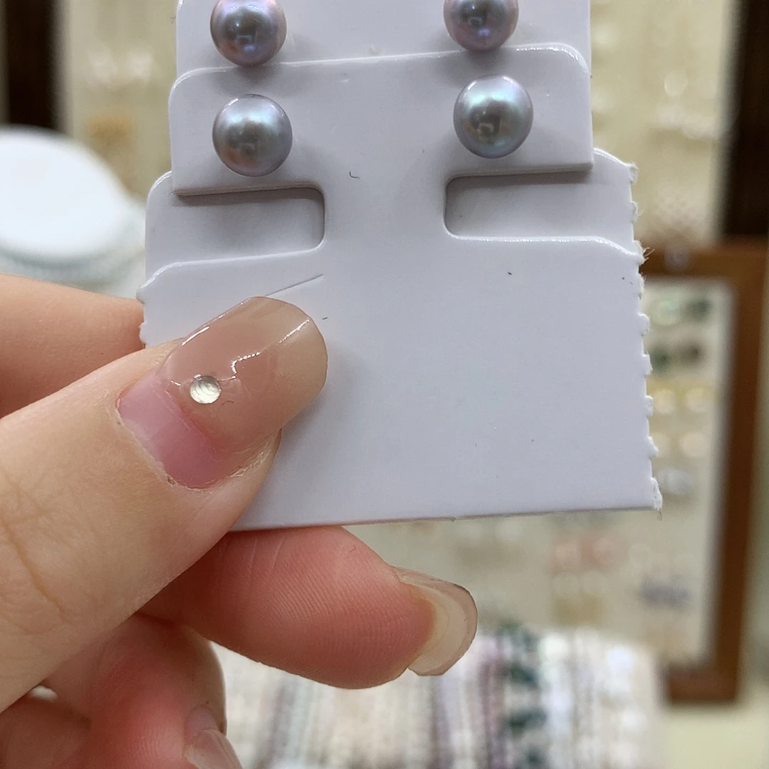 淡水珍珠耳饰银S925镶嵌