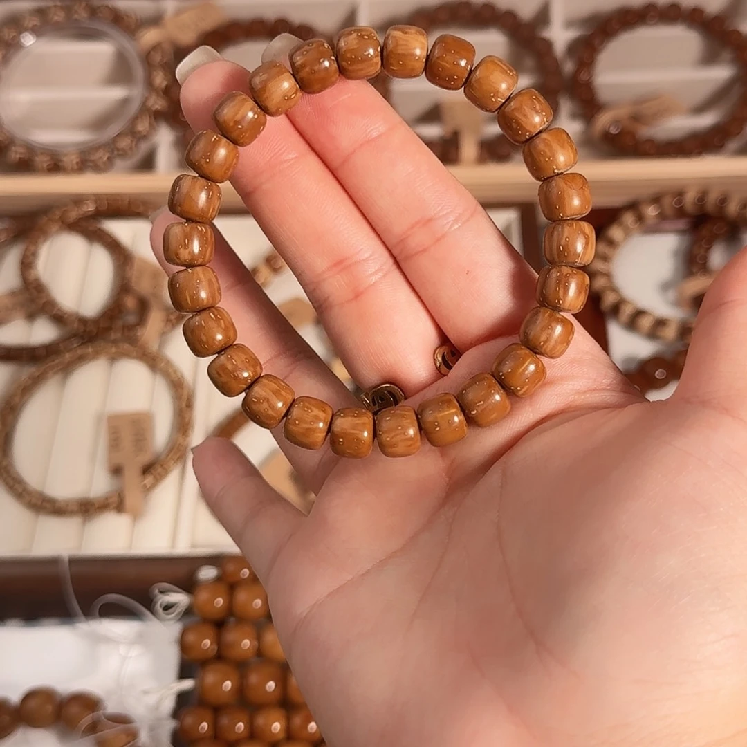 紫金鼠手串9.2*8拿铁冰沙实心紫金鼠老型眯眯眼