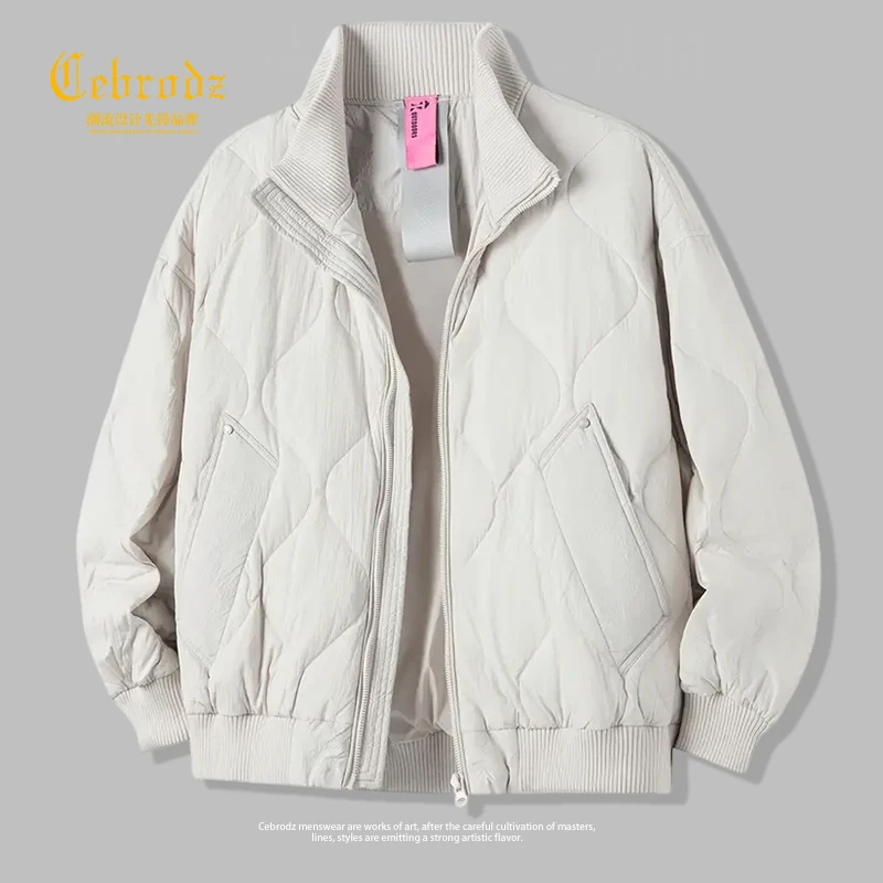法国Cebrodz羽绒服男冬潮牌高级感休闲棒球服高端保暖加厚立领