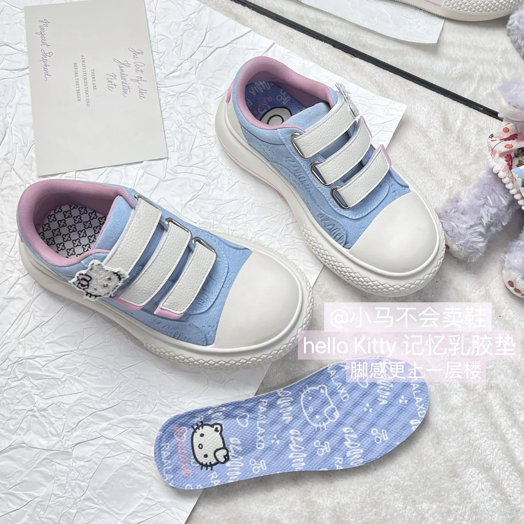 小马家 Kitty联盟新款潮厚底大头鞋女增高运动鞋轻便休闲帆布鞋