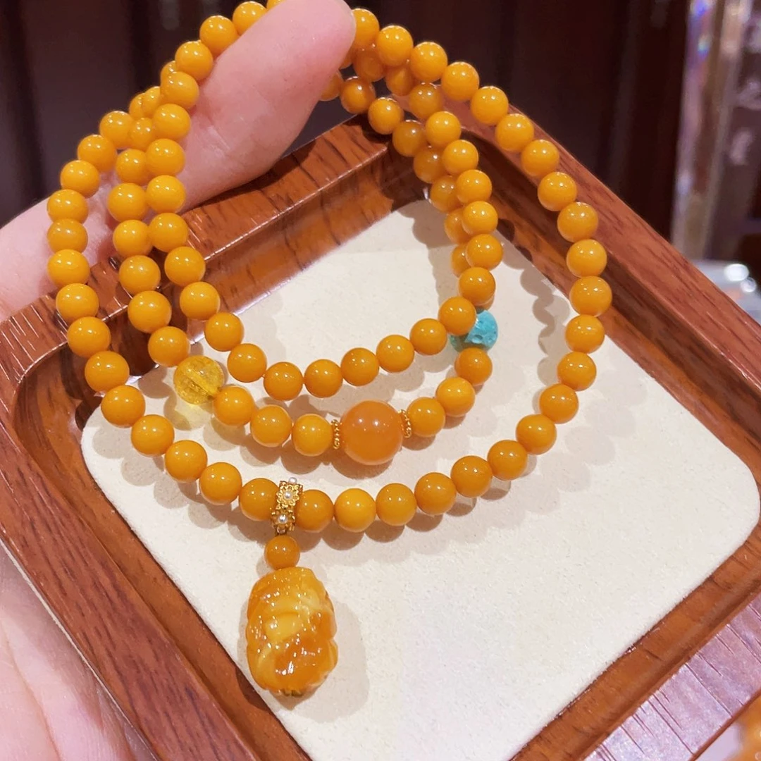 未镶嵌蜜蜡手链手串