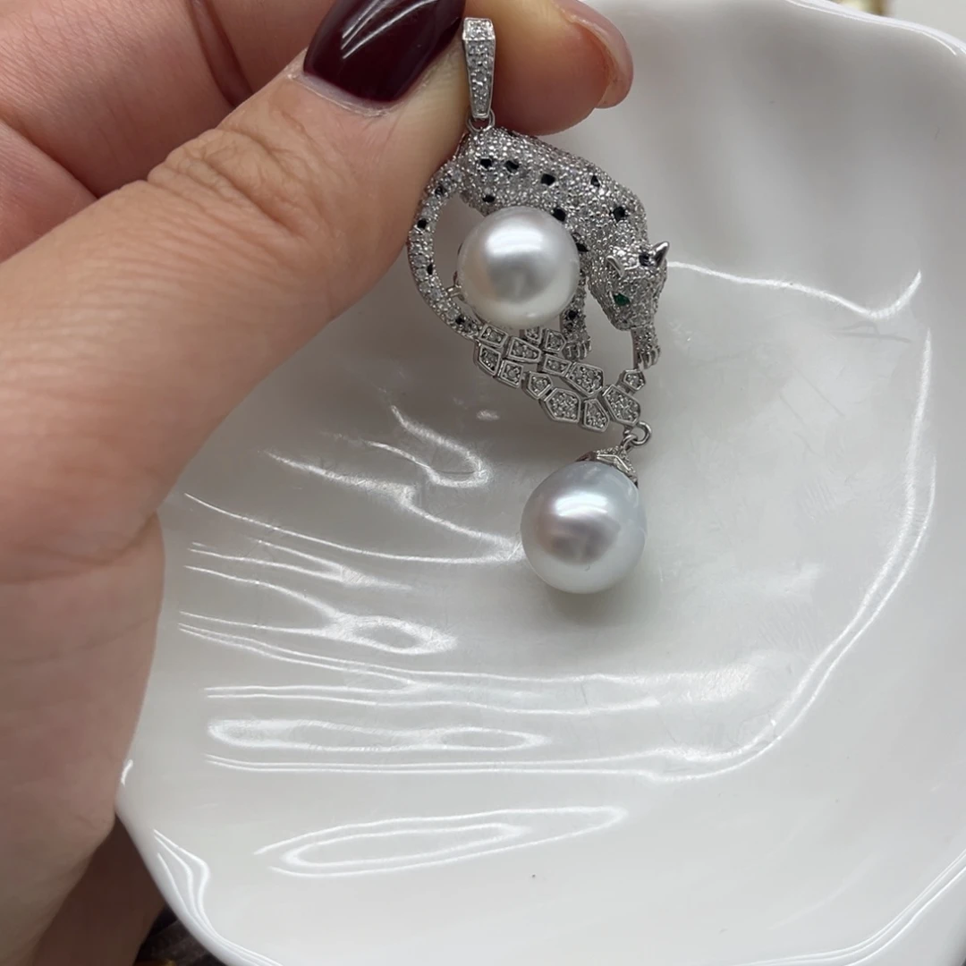 银S925镶嵌吊坠(不含链)海水珍珠