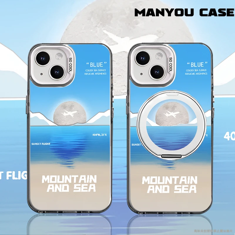 春日海边适用于小众动漫苹果16华为一加oppo小米手机防摔壳Paoive