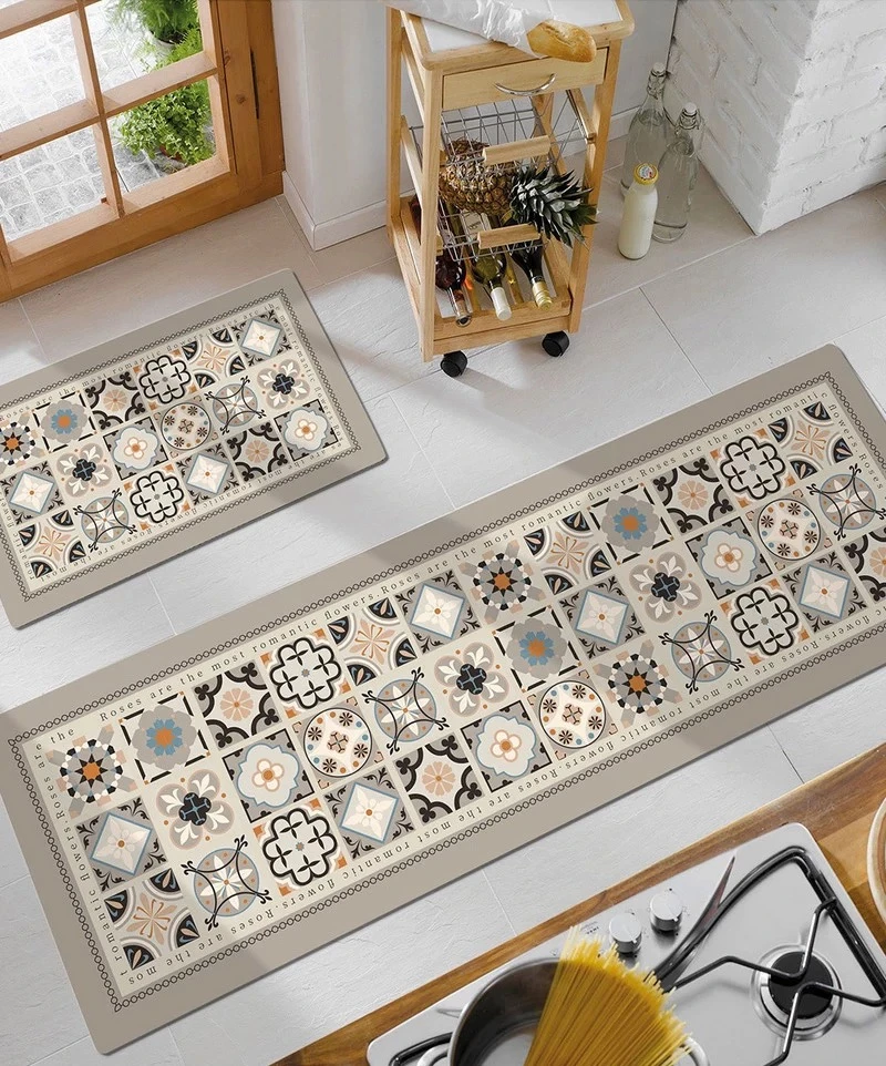 墨以-193【60x90+60x160】硅藻泥厨房地垫吸水防滑耐脏可裁剪家用