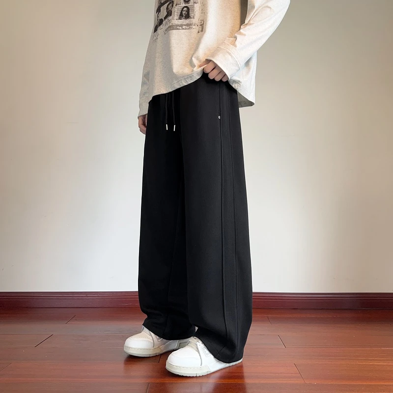 美式运动裤子男士春秋季2025新款青少年重磅卫裤直筒休闲长裤