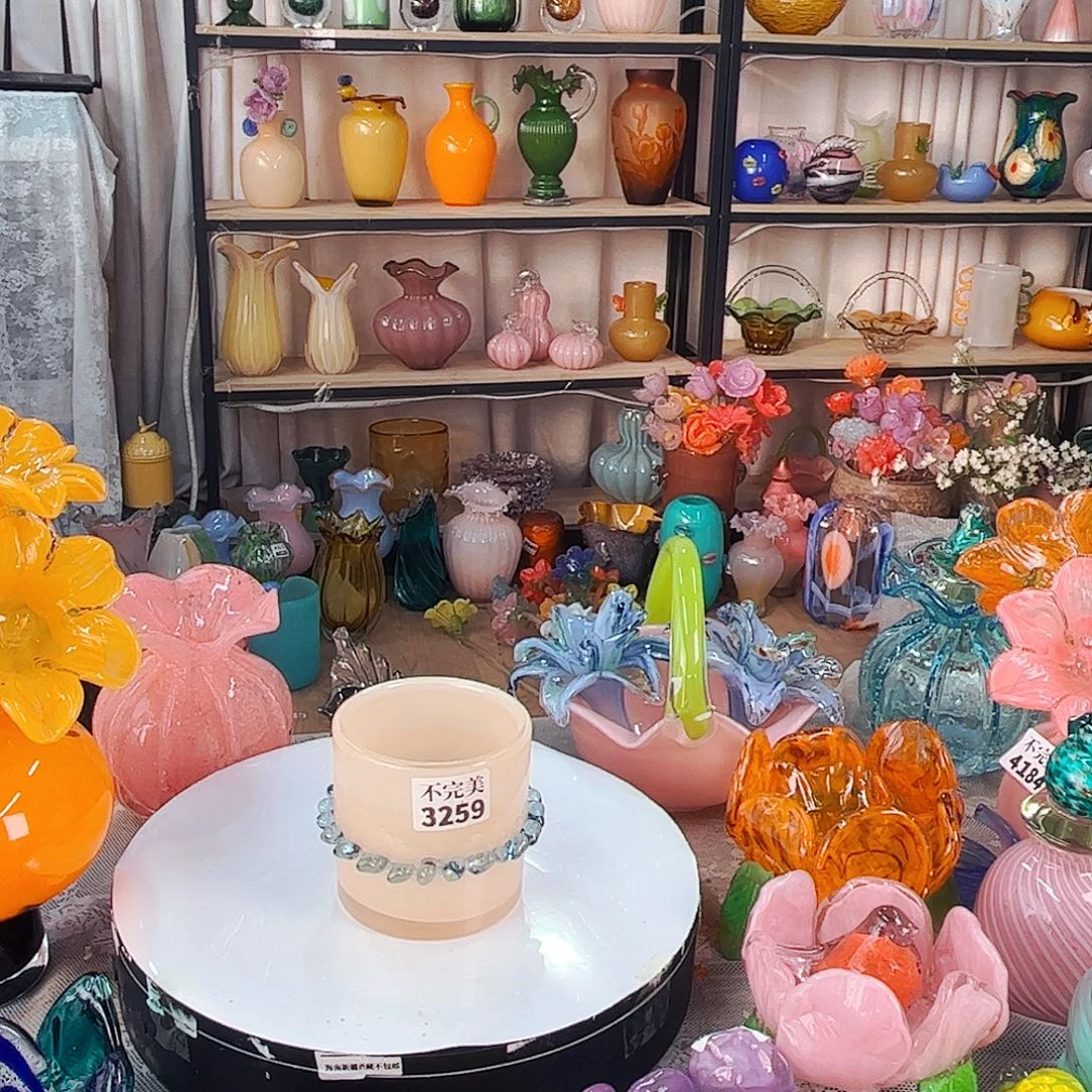 3259笔筒家悦琉璃工艺品不完美