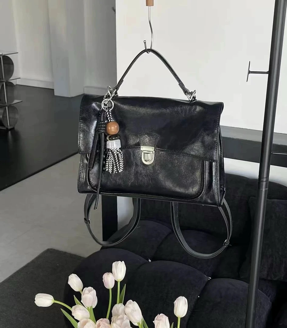 8652 黑色025新款时尚轻奢单肩双