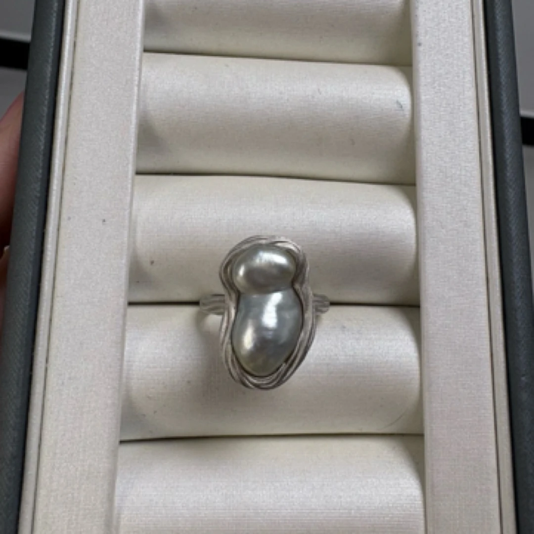 澳白keshi海水珍珠戒指