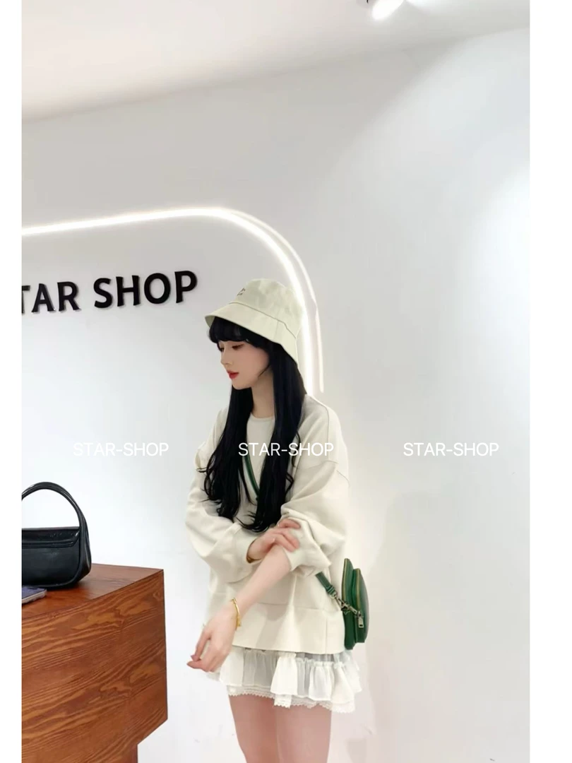 ｛裙摆卫衣｝简约 裙摆拼接 韩系休闲卫衣