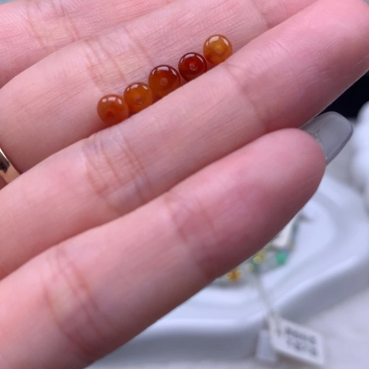 翡翠散珠叶*花鼓珠5个