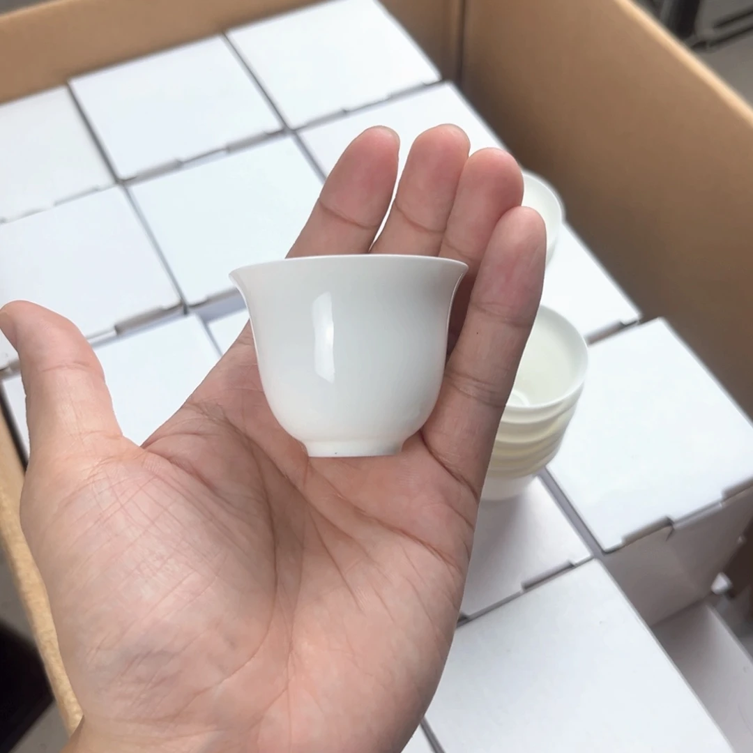 3个45中号美人杯骨瓷杯子超薄胎