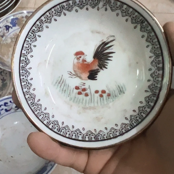 其他10厘米手绘公鸡小碟