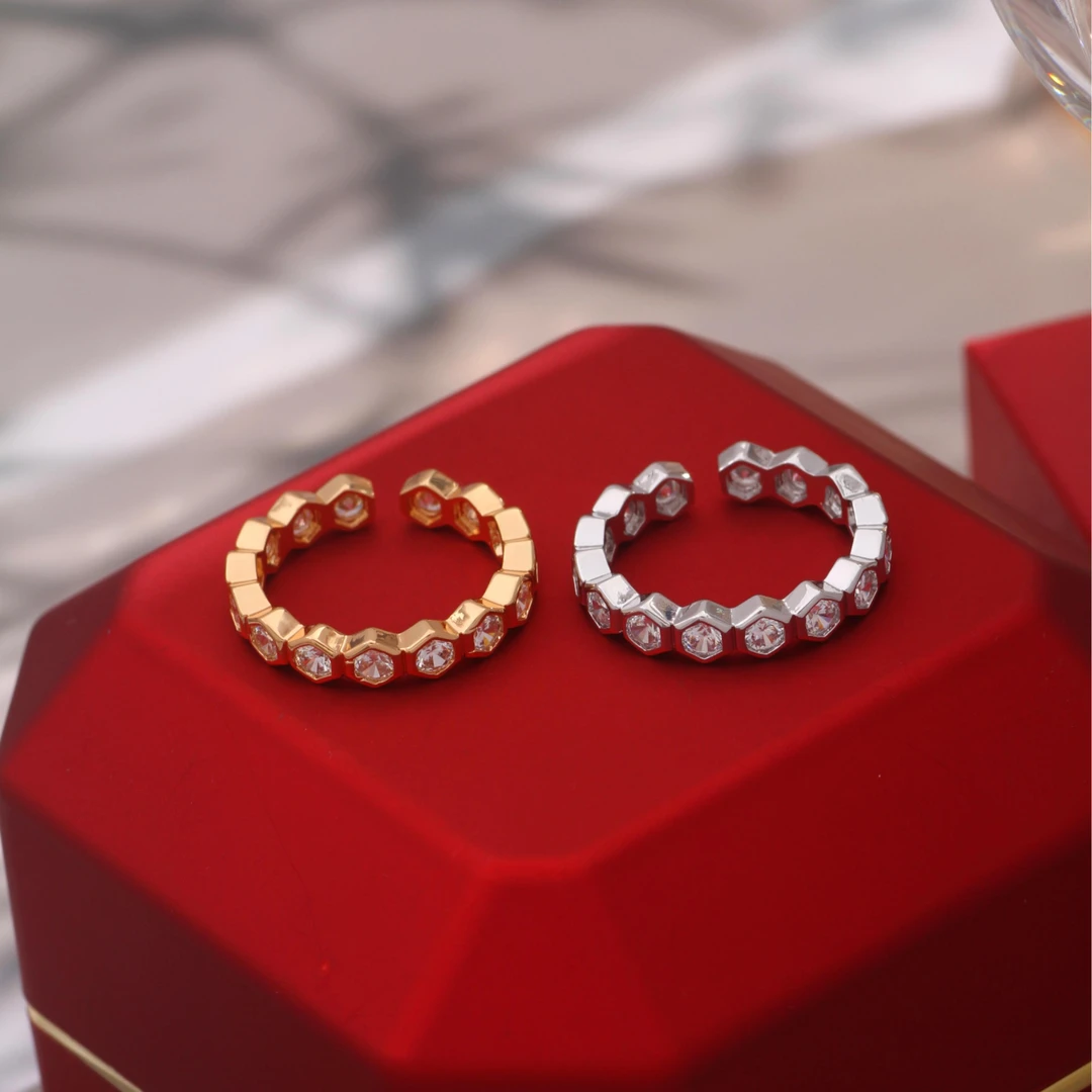 铜合金戒指 《货号9211》简约指环戒指女单排蜂巢戒指