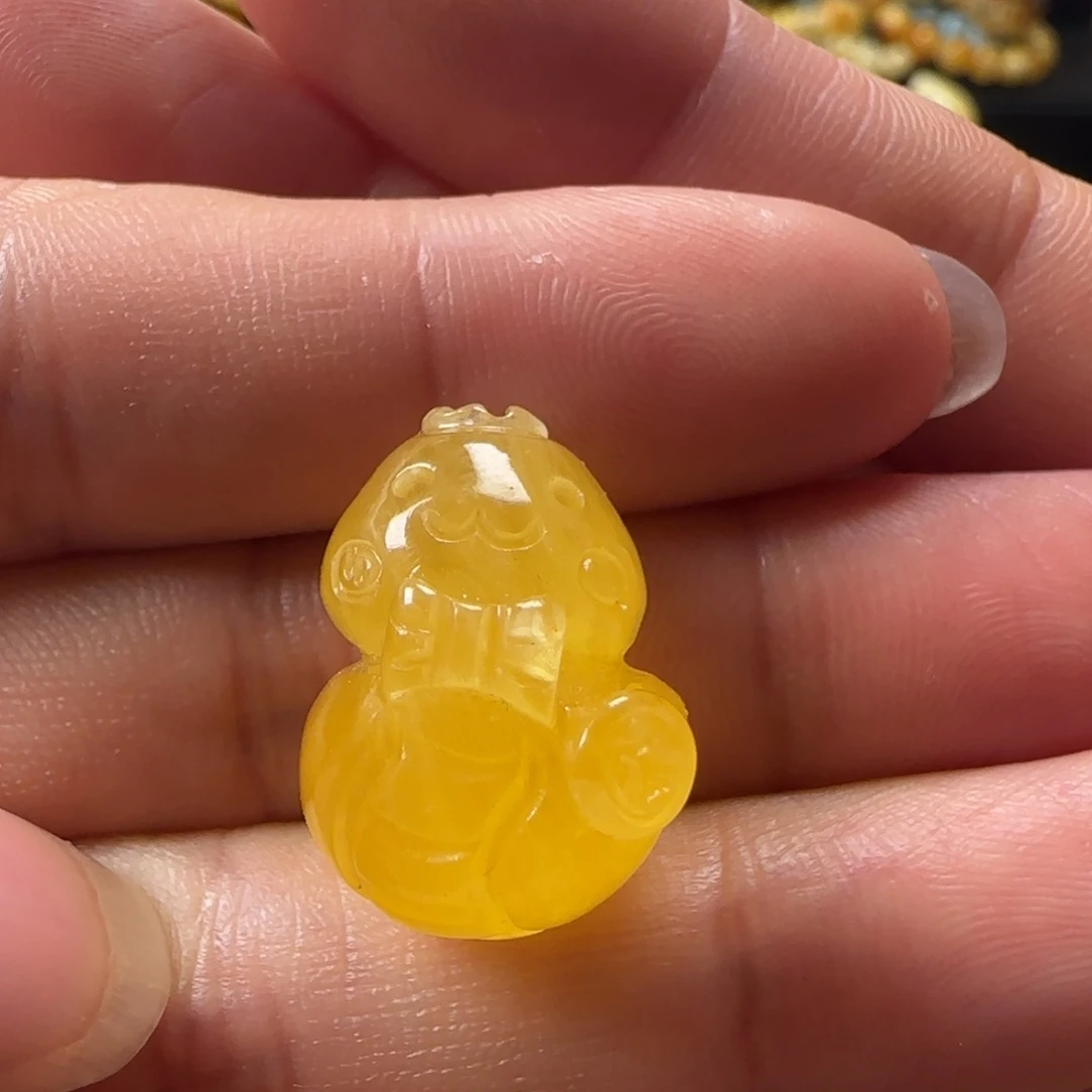 蜜蜡未镶嵌颈饰蜜蜡鸡油黄手绳吊坠福利出