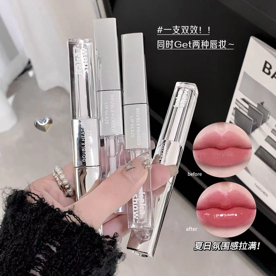 【买一送一】银管双头唇釉水光镜面哑光双效打底口红持久显白不掉色