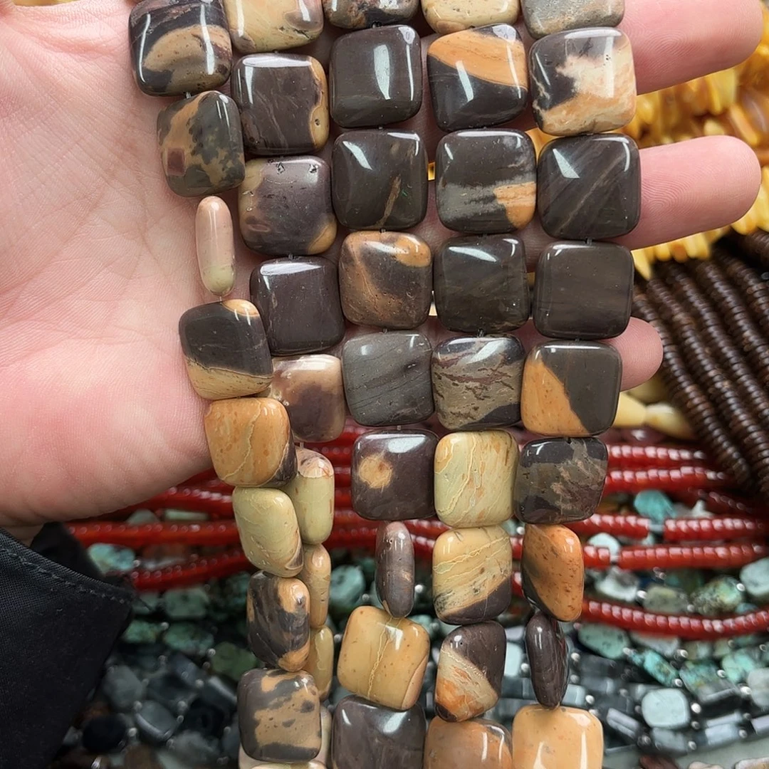 玛瑙/玉髓未镶嵌珠宝半成品卡18巧克力方片一条