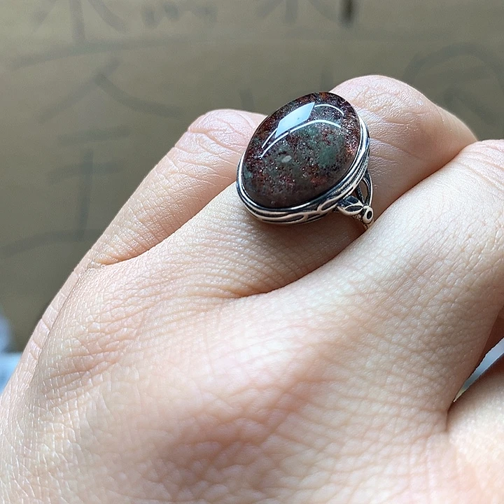 水晶水晶戒指银S925镶嵌