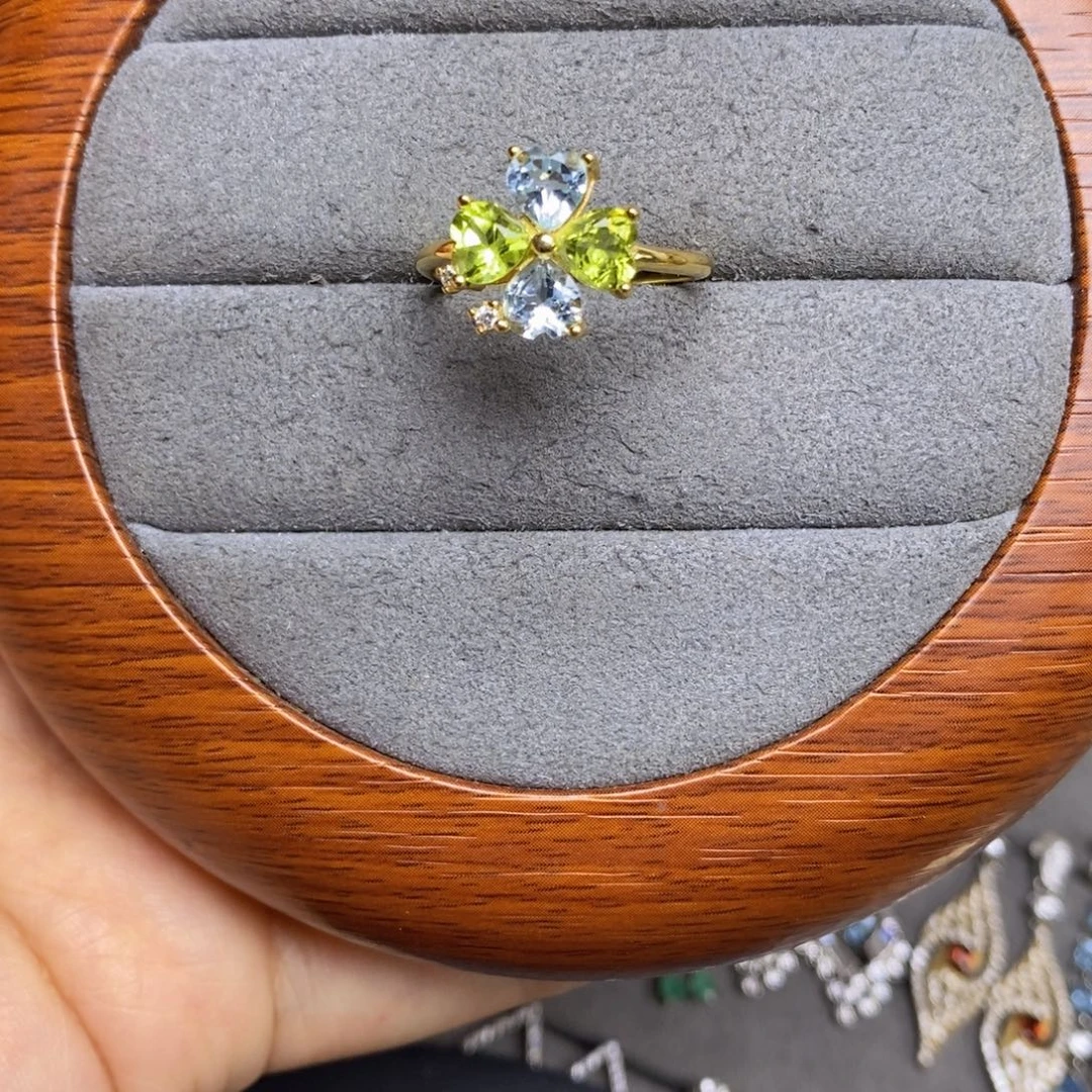 银S925镶嵌戒指橄榄石