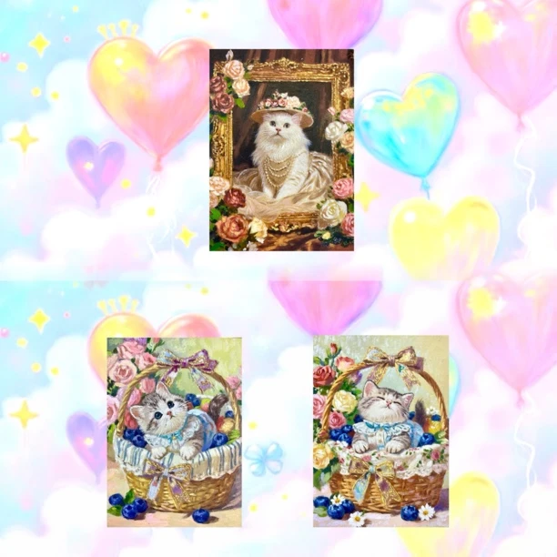 欧九九 x 鸿梦手绘工作室《喵乐园》全蓝调（油画）系列盲盒