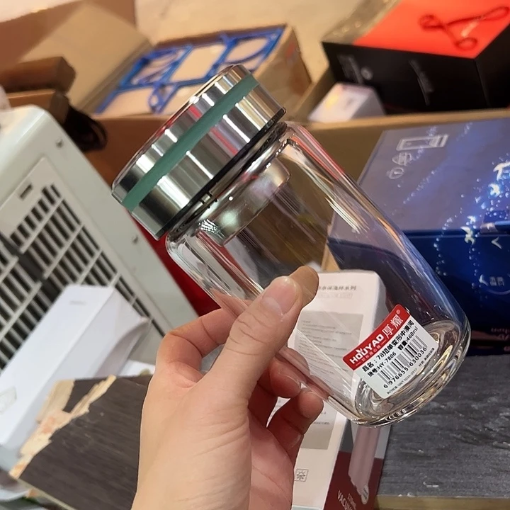 厚耀品牌单层烫手460ml  绿鹅蛋杯绿