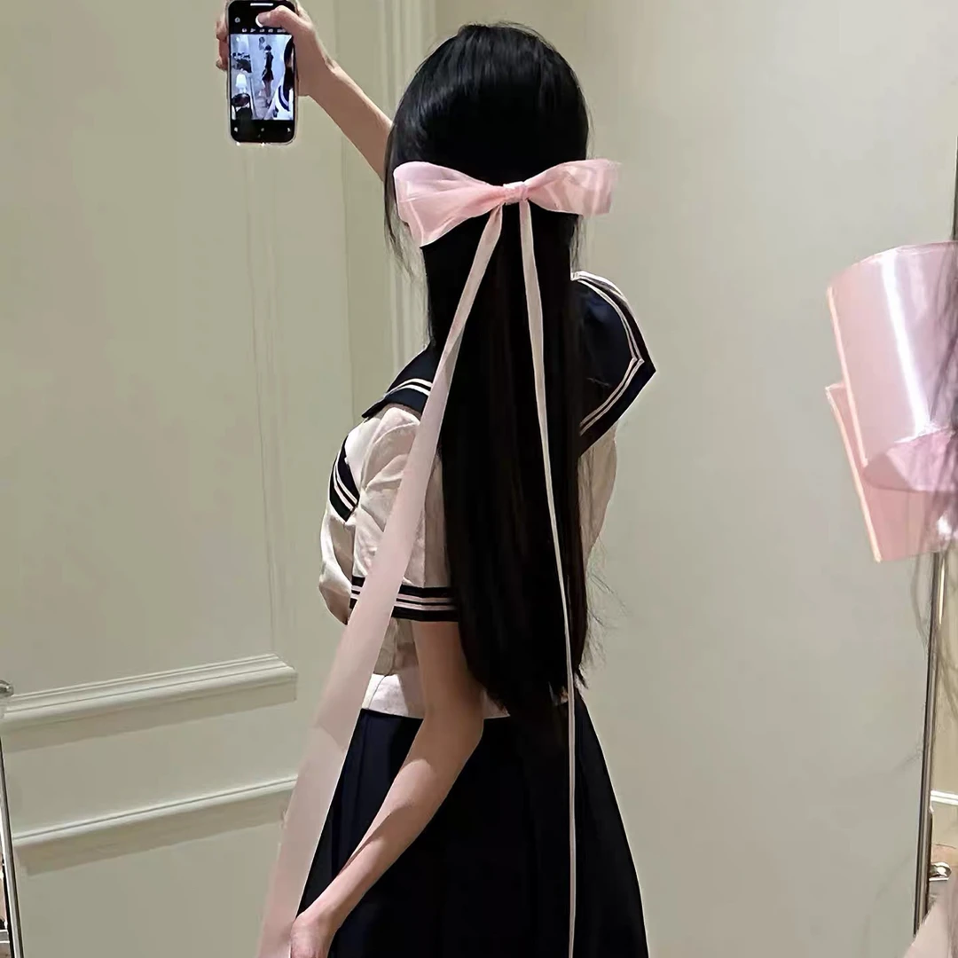 【甜系芭蕾】粉色少女感蝴蝶结发夹后脑勺发卡拍照发饰