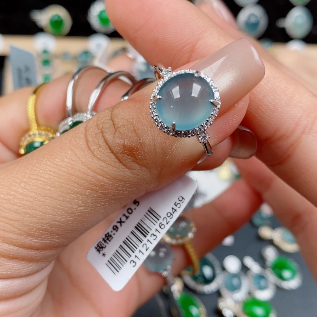 银S925镶嵌戒指翡翠?****