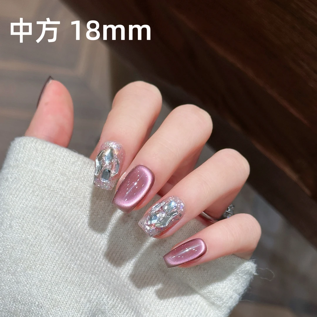 TugeNail“灵气妲己”秋冬猫眼带钻韩系极简复古设计穿戴甲TGY1129