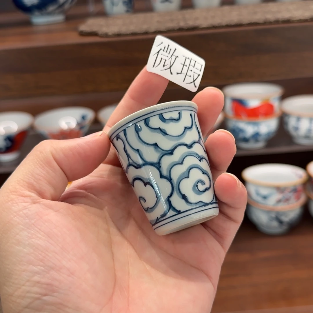 釉下手绘茶具微瑕