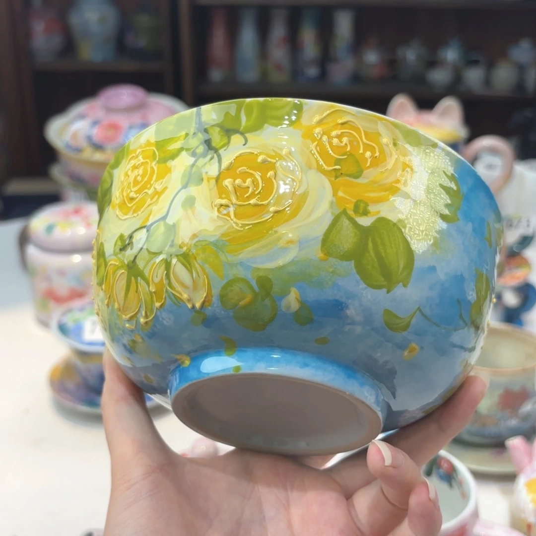 景德镇手绘高温釉下彩陶瓷茶具