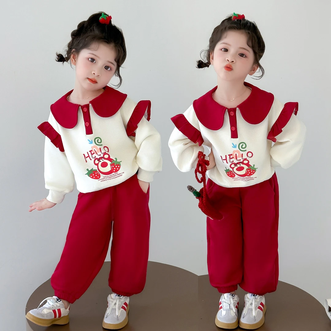 女童春秋2025新款秋装女孩洋气运动两件套儿童宝宝早秋衣服