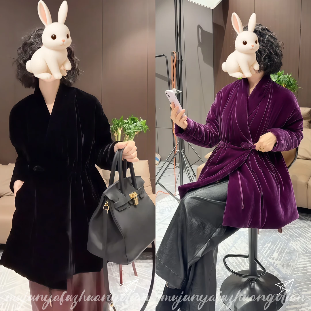 新中式国风盘扣设计感丝绒大衣2026早春新款时尚洋气休闲显瘦外套