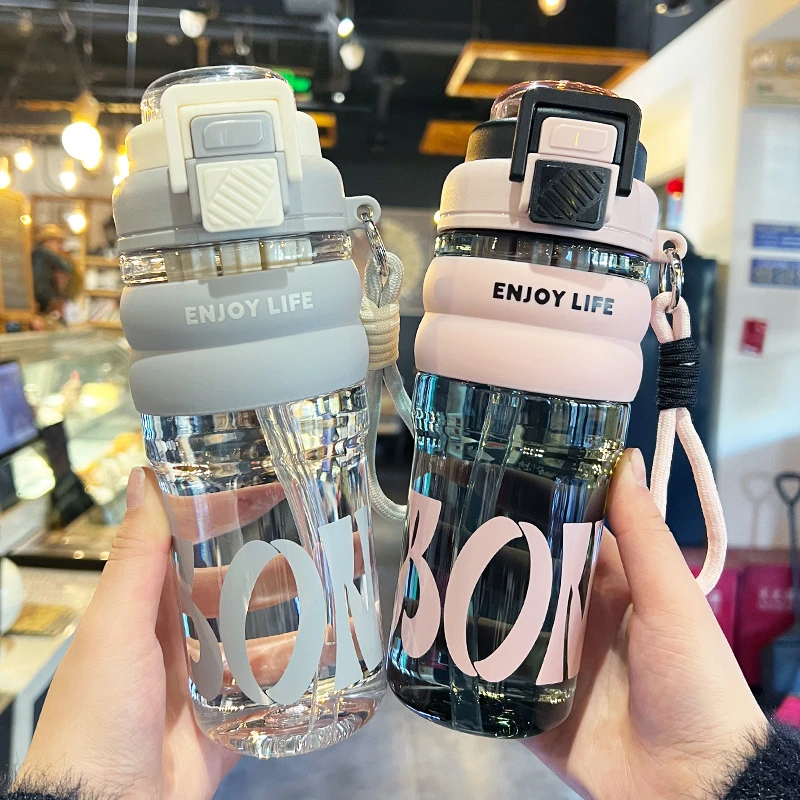 夏季Tritan双饮水杯学生上学专用高颜值儿童吸管杯便携户外随行杯