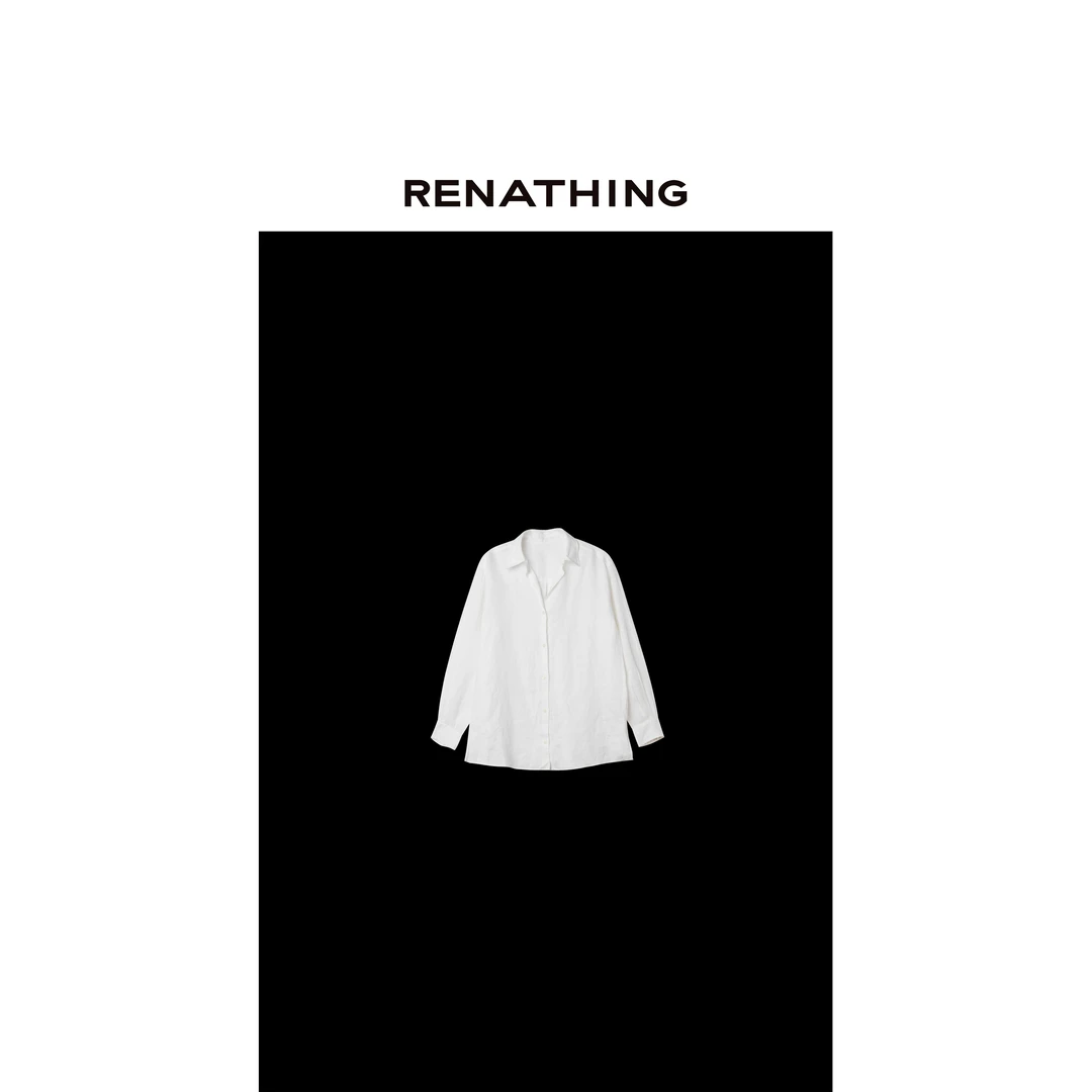 【RENATHING】宽松气质老钱风亚麻衬衫