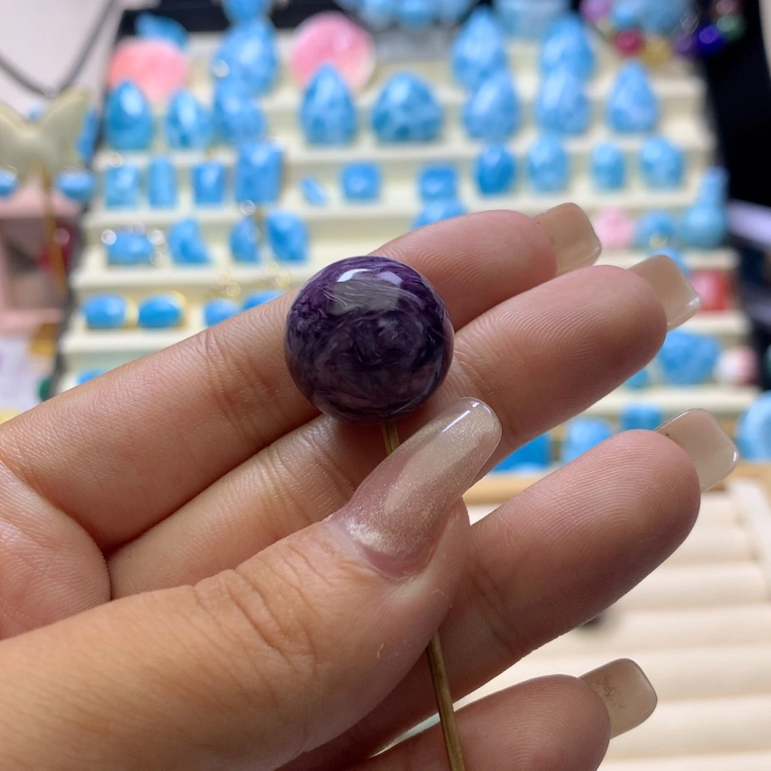 针钠钙石（海纹石）未镶嵌珠宝半成品