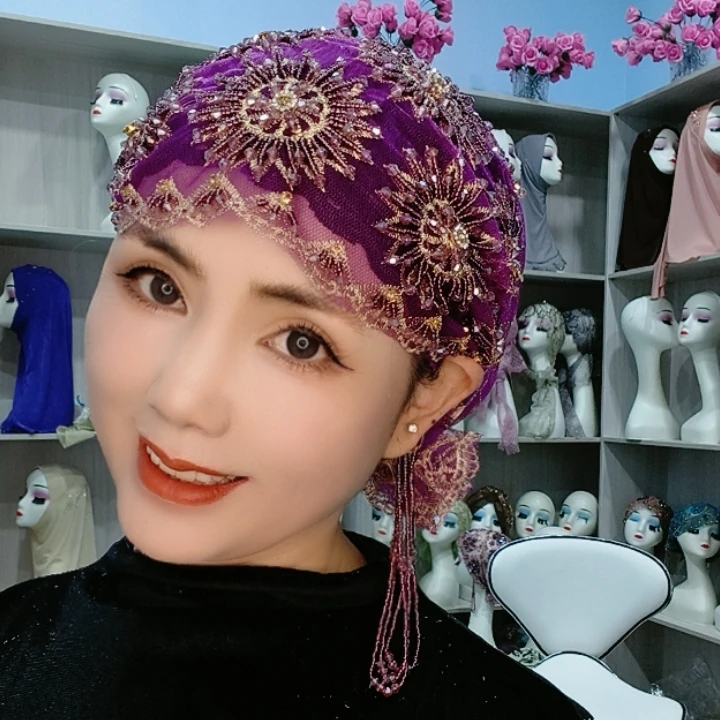 太阳花水晶流苏鱼尾帽