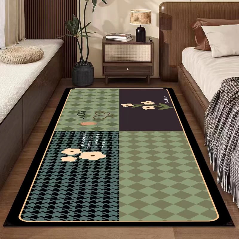 波西米亚小花卧室床边吸水防滑速干耐脏易打理地毯家用地毯地垫
