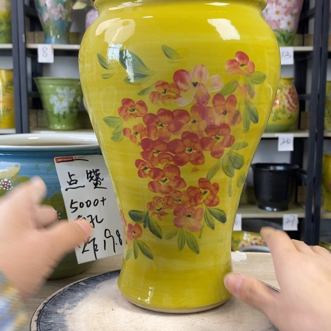 景德镇手工手绘陶瓷花盆