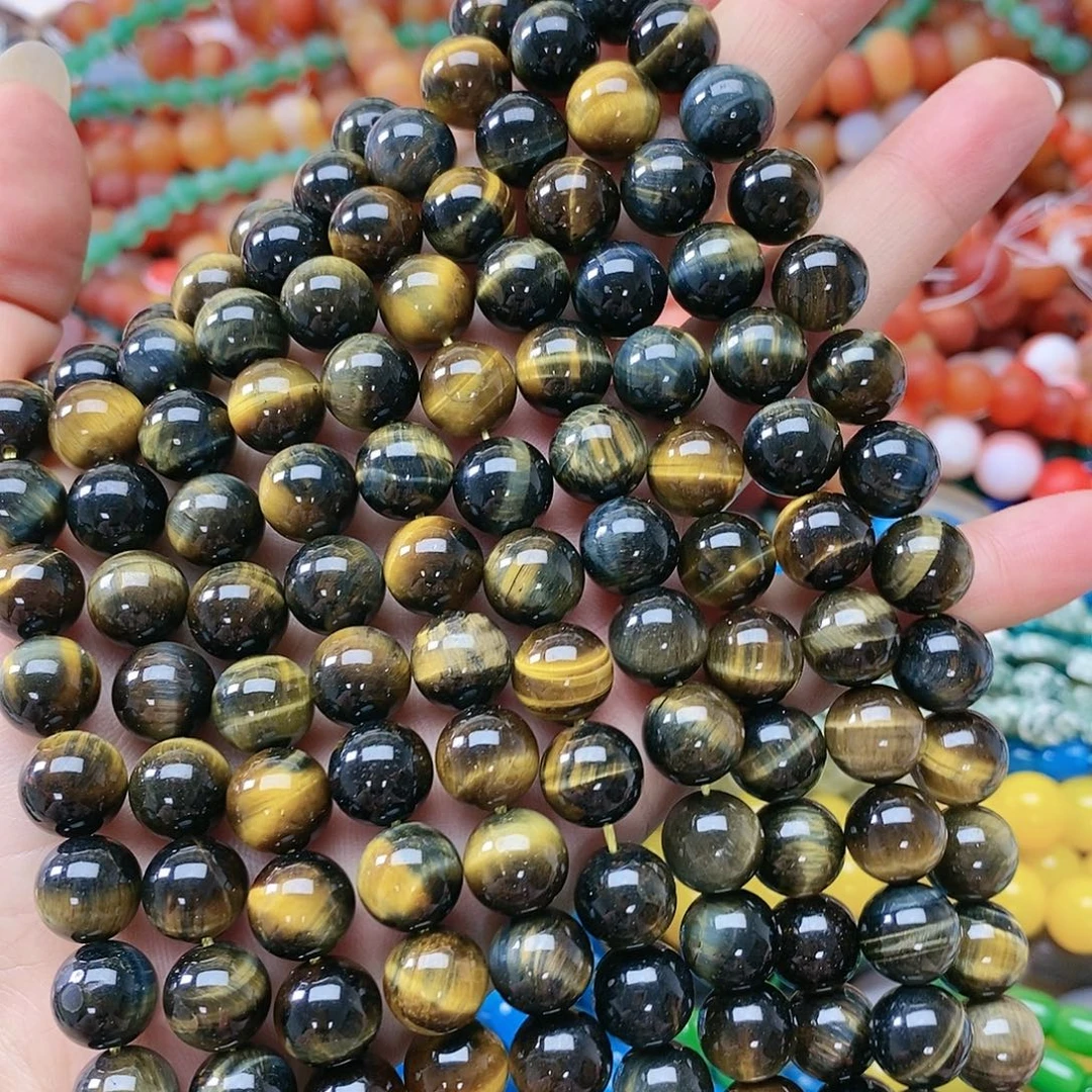 玛瑙/玉髓合金珠宝半成品卡十三色虎石一条