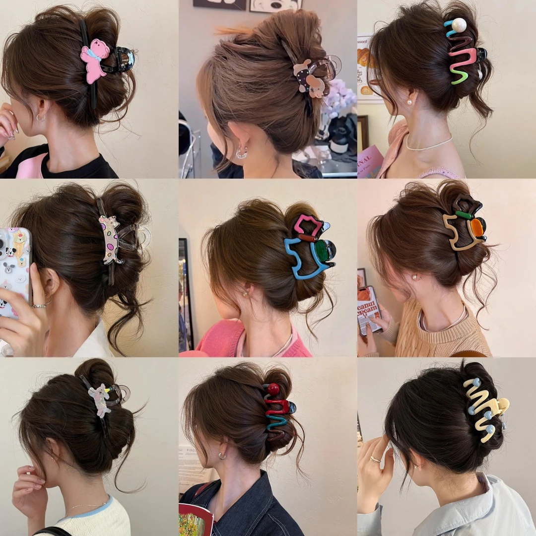 【新店福利】可爱猫狗抓夹卡通头发鲨鱼夹女高级感发夹盘发头饰